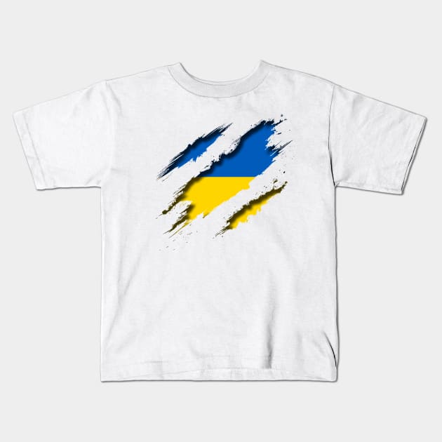 Ukraine Shredding Kids T-Shirt by blackcheetah